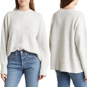 Topshop Nordstrom Gray Oversize Sweater Round Neck Long Sleeve